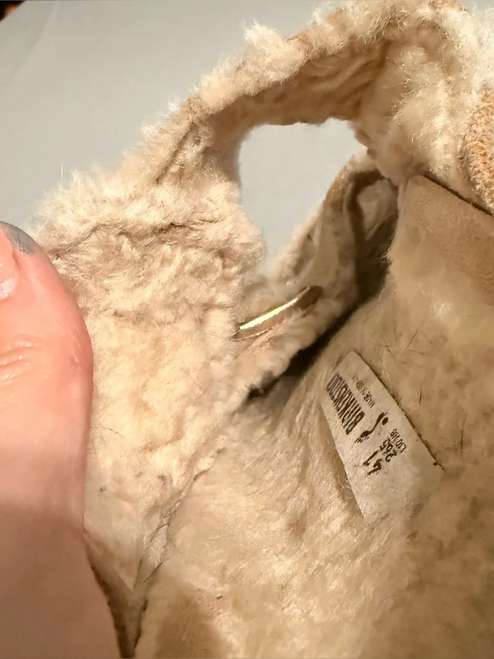 Birkenstock Arizona Beige Sherpa Lined 2 Buckle Sandals Womens Size 41
